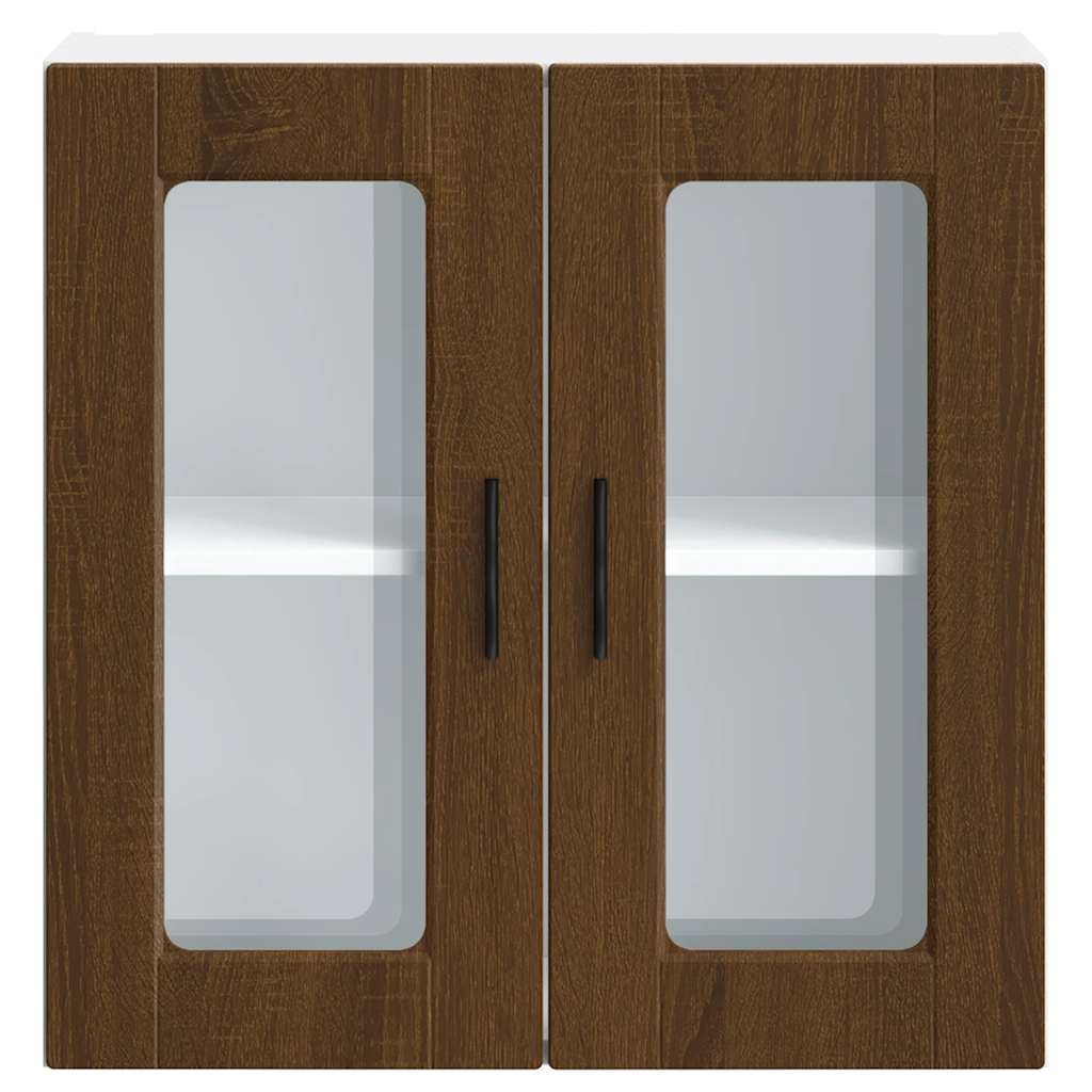 Køkkenvægskab med glasdør Porto brun egetræsfarve