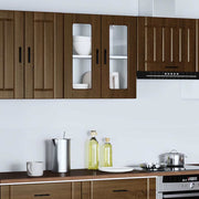 Køkkenvægskab med glasdør Porto brun egetræsfarve