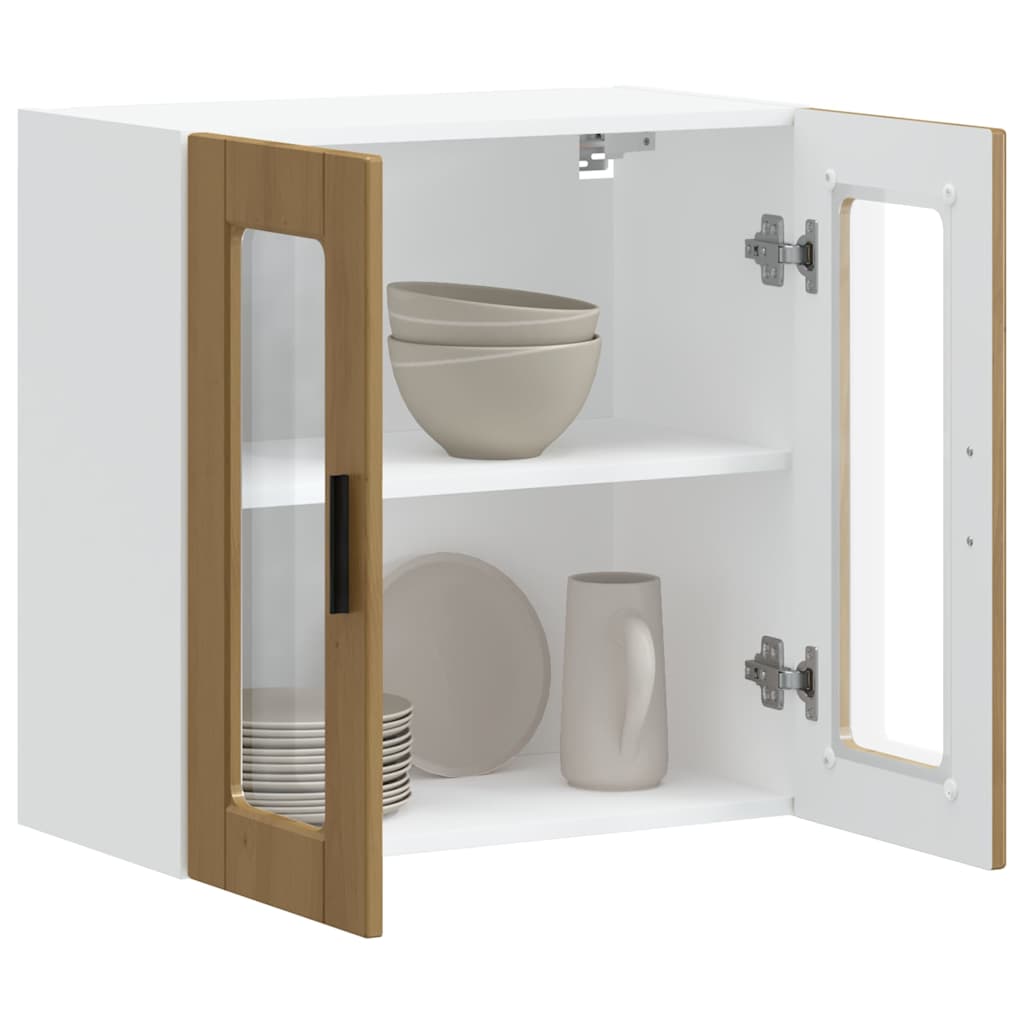 Køkkenvægskab med glasdør Porto egetræsfarvet