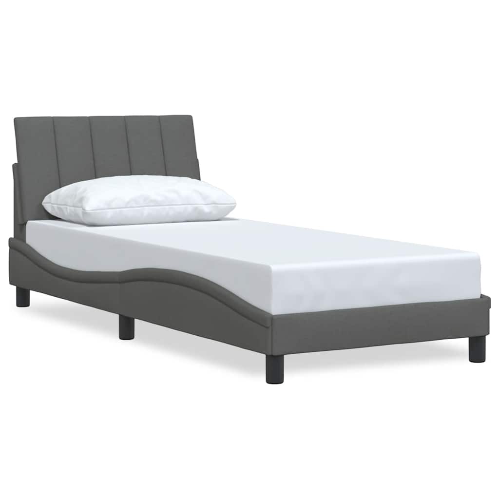 sengeramme uden madras Hanko Mørkegrå 80x200 cm Stof