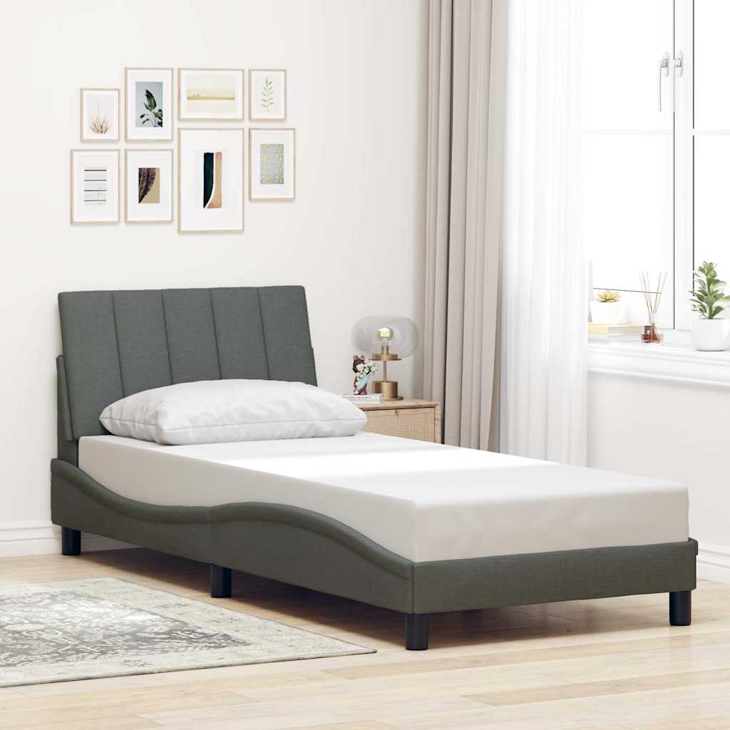sengeramme uden madras Hanko Mørkegrå 80x200 cm Stof