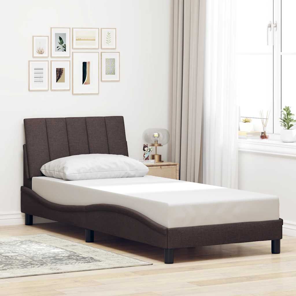 sengeramme uden madras Hanko Mørkebrun 80x200 cm Stof