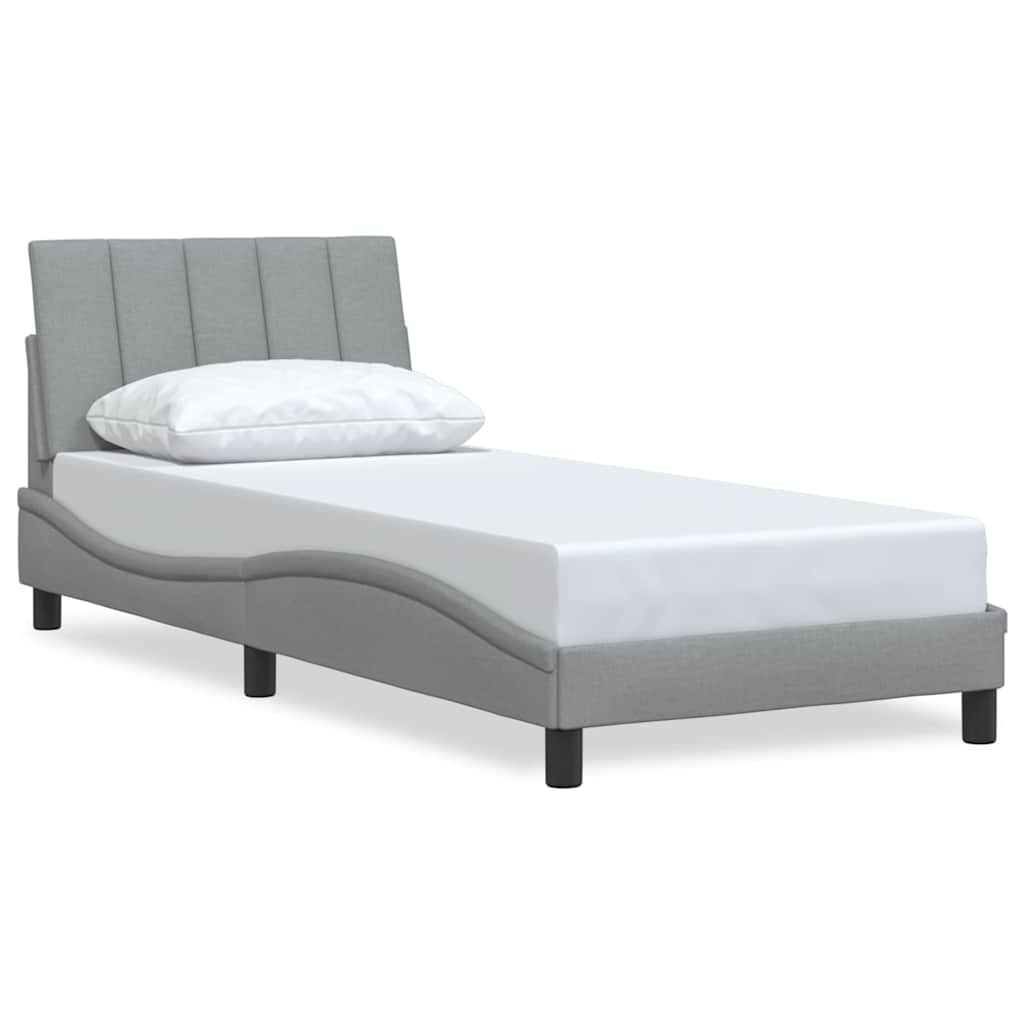 sengeramme uden madras Hanko Lysegrå 90x190 cm Stof
