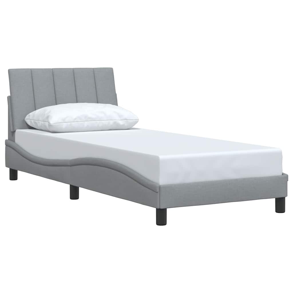 sengeramme uden madras Hanko Lysegrå 90x190 cm Stof