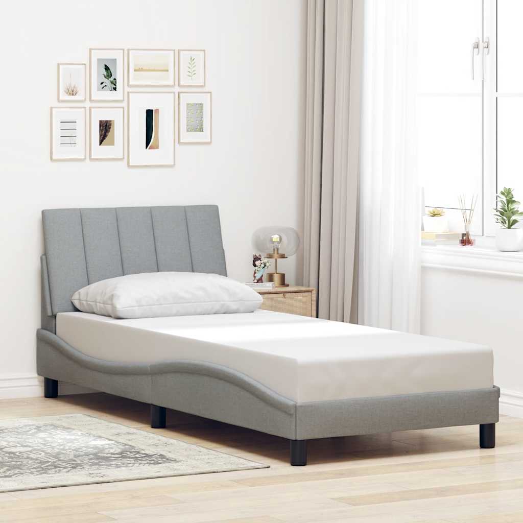 sengeramme uden madras Hanko Lysegrå 90x190 cm Stof