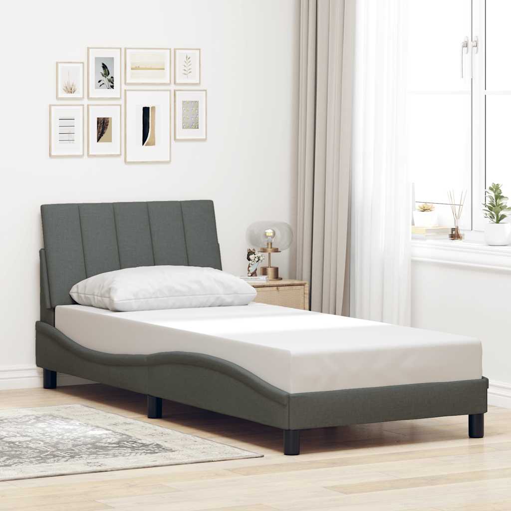 sengeramme uden madras Hanko Mørkegrå 90x190 cm Stof