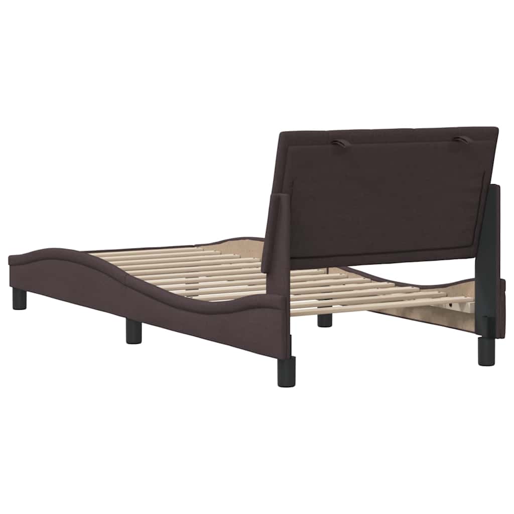 sengeramme uden madras Hanko Mørkebrun 90x190 cm Stof