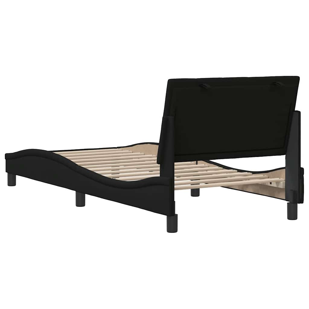 sengeramme uden madras Hanko 90x200 cm stof sort