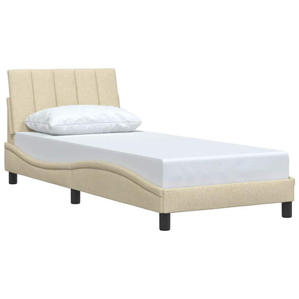 sengeramme uden madras Hanko 90x200 cm stof cremefarvet