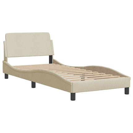 sengeramme uden madras Hanko 90x200 cm stof cremefarvet