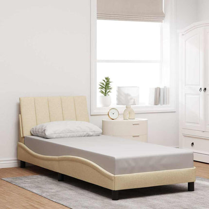 sengeramme uden madras Hanko 90x200 cm stof cremefarvet