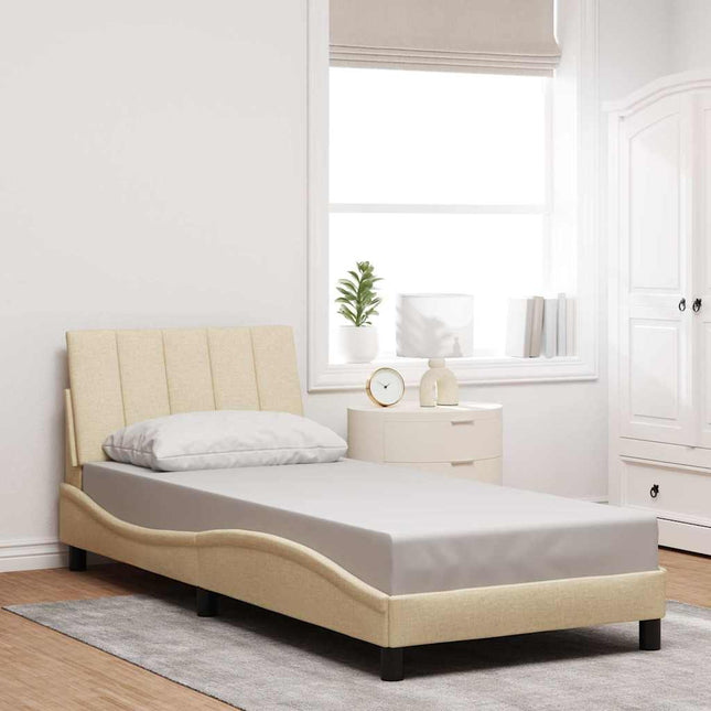 sengeramme uden madras Hanko 90x200 cm stof cremefarvet