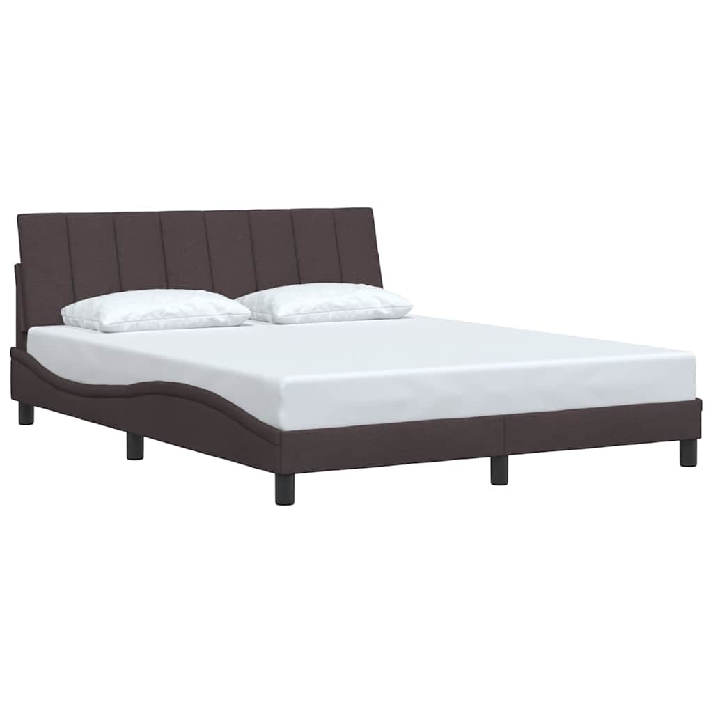 sengeramme uden madras Hanko 160x200 cm stof mørkebrun