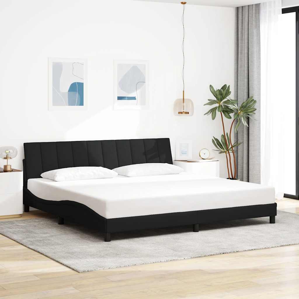 sengeramme uden madras Hanko 200x200 cm stof sort