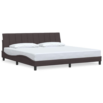sengeramme uden madras Hanko 200x200 cm stof mørkebrun
