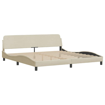 sengeramme uden madras Hanko 200x200 cm stof cremefarvet