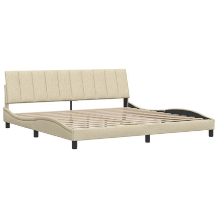 sengeramme uden madras Hanko 200x200 cm stof cremefarvet