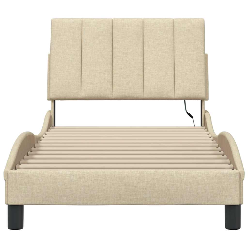 sengeramme uden madras Hanko 80x200 cm stof cremefarvet