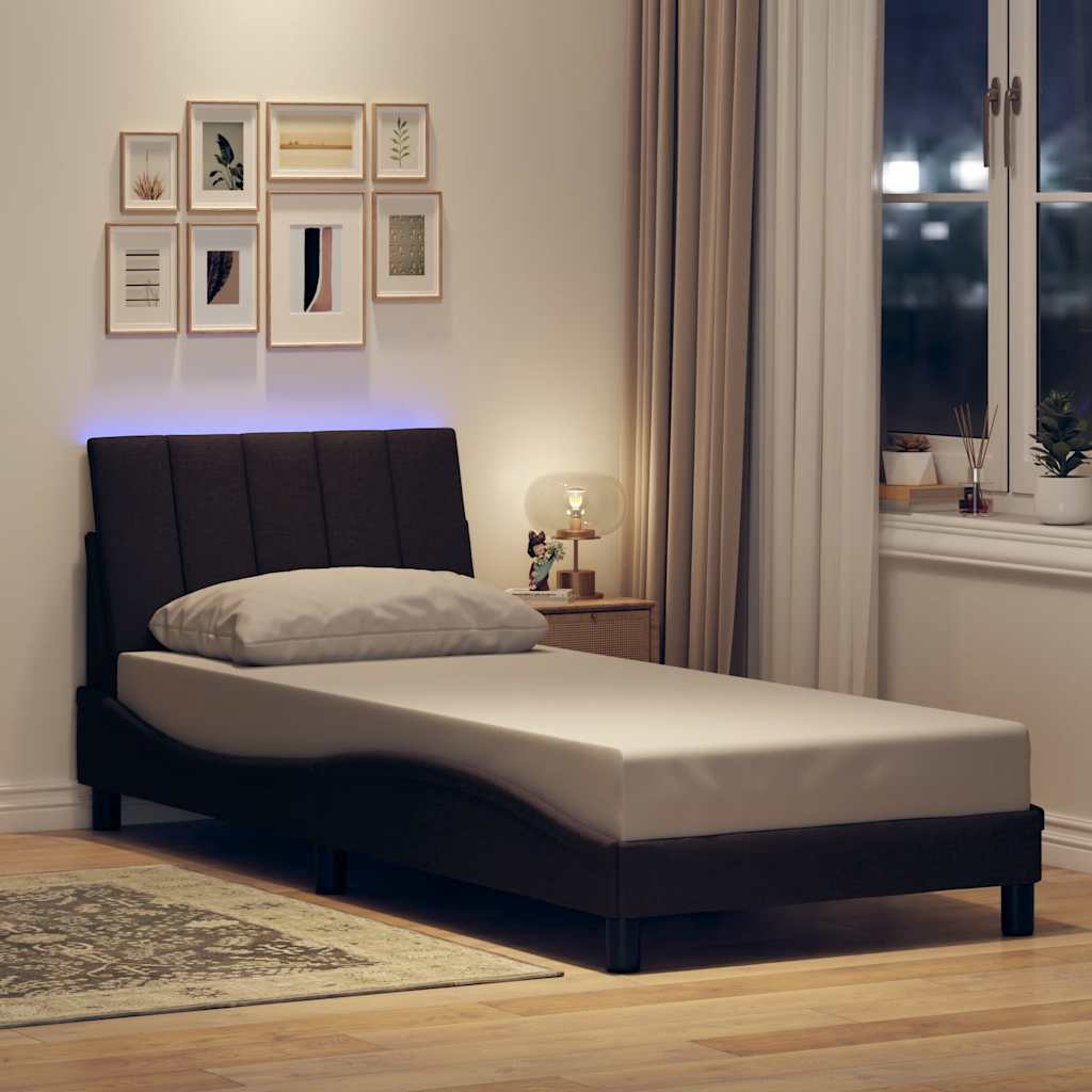 sengeramme uden madras Hanko Mørkebrun 90x190 cm Stof