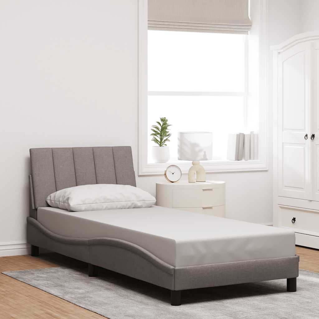 sengeramme uden madras Hanko 90x190 cm stof gråbrun
