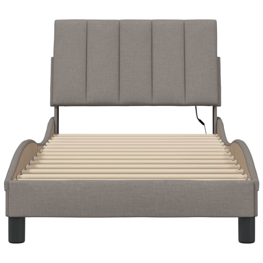 sengeramme uden madras Hanko 90x190 cm stof gråbrun