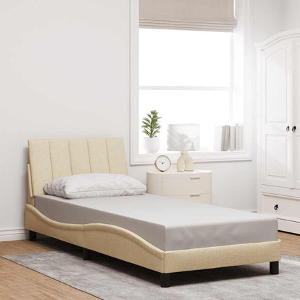 sengeramme uden madras Hanko 90x190 cm stof cremefarvet