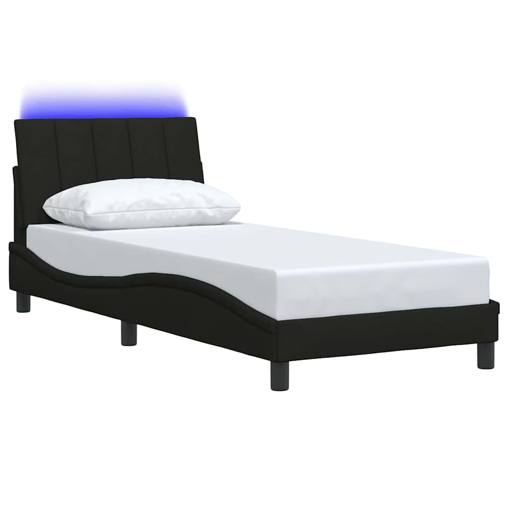 sengeramme uden madras Hanko 90x200 cm stof sort