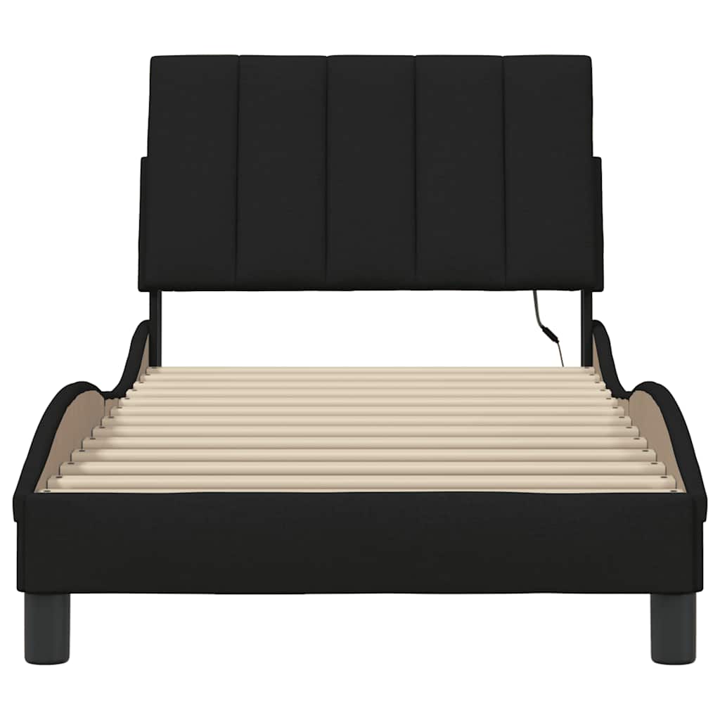 sengeramme uden madras Hanko 90x200 cm stof sort