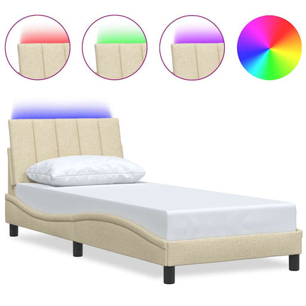 sengeramme uden madras Hanko 90x200 cm stof cremefarvet