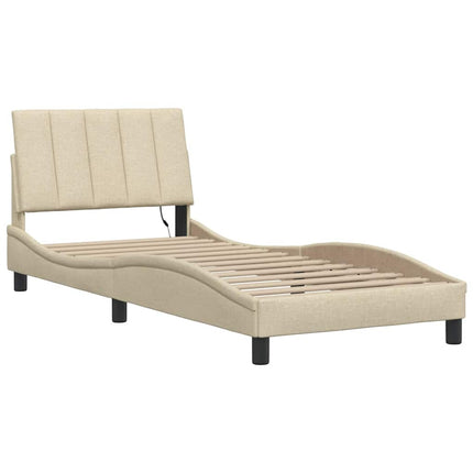 sengeramme uden madras Hanko 90x200 cm stof cremefarvet