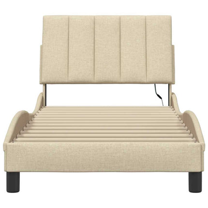sengeramme uden madras Hanko 90x200 cm stof cremefarvet