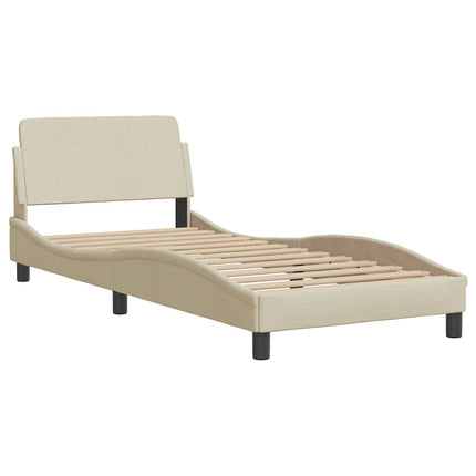 sengeramme uden madras Hanko 90x200 cm stof cremefarvet