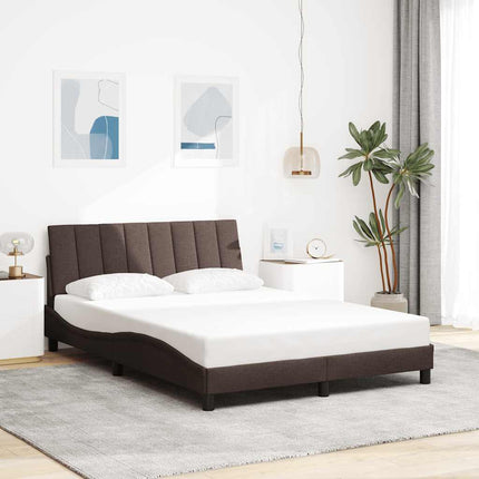 sengeramme uden madras Hanko 140x190 cm stof mørkebrun