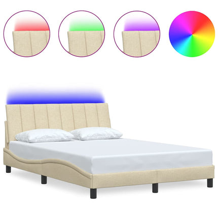 sengeramme uden madras Hanko 140x200 cm stof cremefarvet