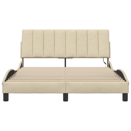 sengeramme uden madras Hanko 140x200 cm stof cremefarvet