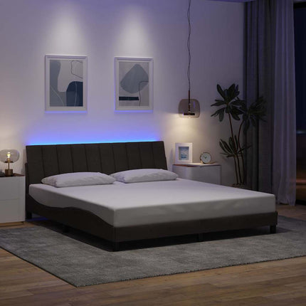 sengeramme uden madras Hanko 180x200 cm stof mørkebrun