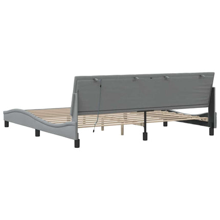 sengeramme uden madras Hanko 200x200 cm stof lysegrå