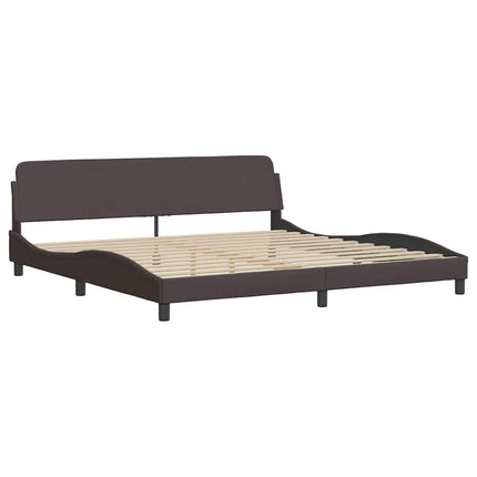 sengeramme uden madras Hanko 200x200 cm stof mørkebrun