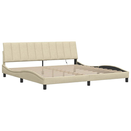 sengeramme uden madras Hanko 200x200 cm stof cremefarvet