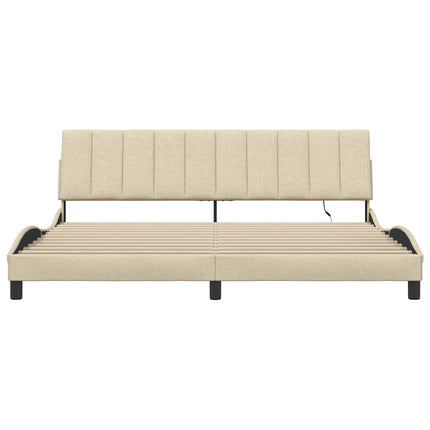 sengeramme uden madras Hanko 200x200 cm stof cremefarvet