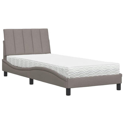 seng med madras Hanko 80x200 cm stof gråbrun