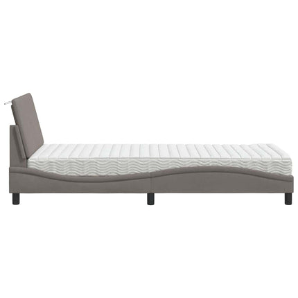 seng med madras Hanko 90x190 cm stof gråbrun