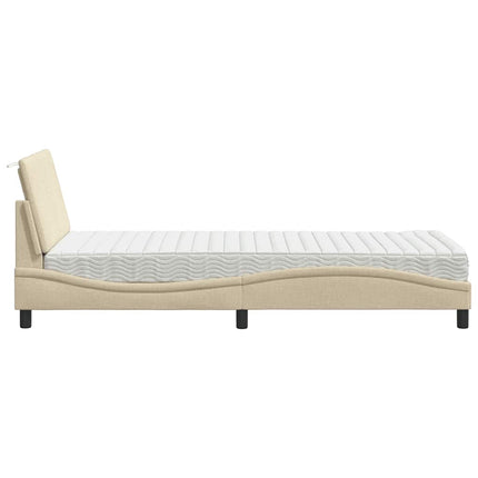 seng med madras Hanko 90x200 cm stof cremefarvet