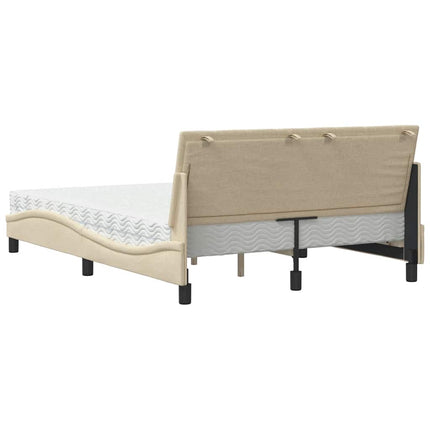 seng med madras Hanko 120x200 cm stof cremefarvet