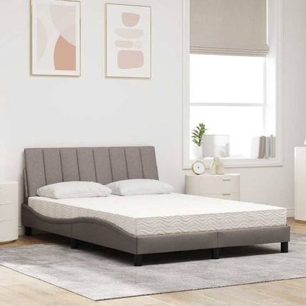 seng med madras Hanko 140x190 cm stof gråbrun