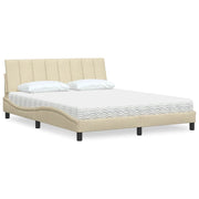 seng med madras Hanko 160x200 cm stof cremefarvet
