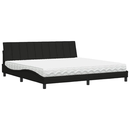 seng med madras Hanko 200x200 cm stof sort