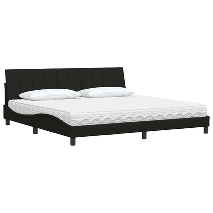seng med madras Hanko 200x200 cm stof sort