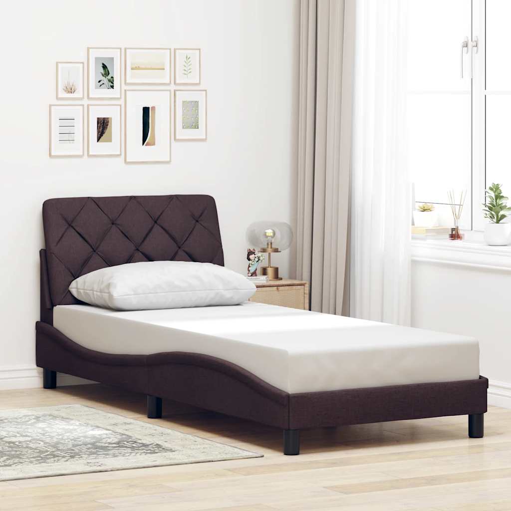 Sengeramme uden madras Mørkebrun 80x200 cm Stof