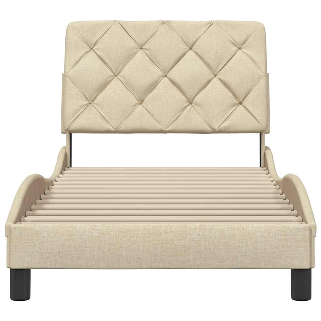 sengeramme uden madras 80x200 cm stof cremefarvet